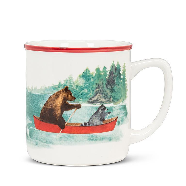 Animals in a canoe mug