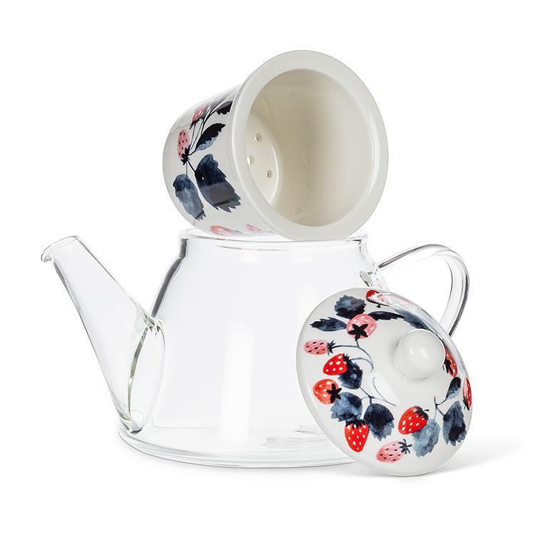 Strawberries Teapot & Strainer