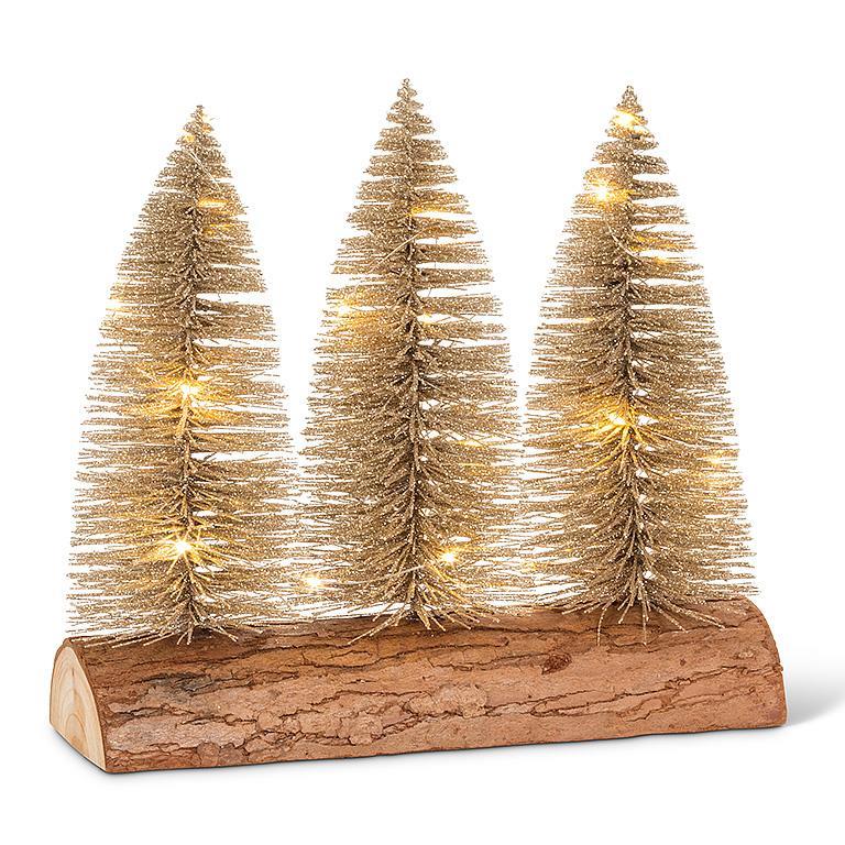 Glitter LED Tree on Log