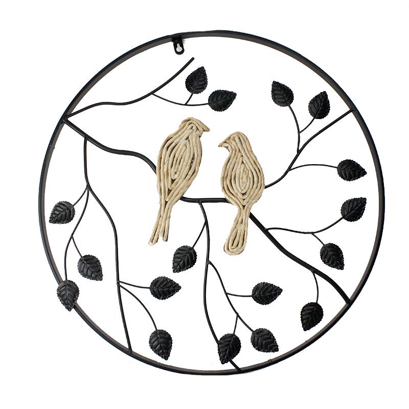 Circle Wall Decor-Blk w/birds