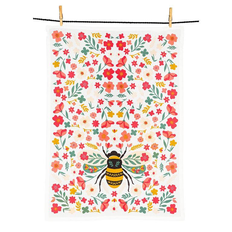 Floral Bee Tea Towel