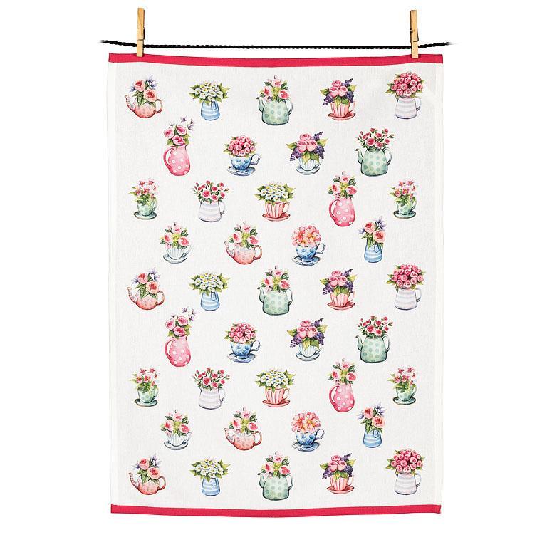 Flowers In Cup Kitchen Towel