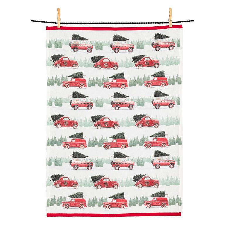 Car & Truck with Trees Kitchen Towel