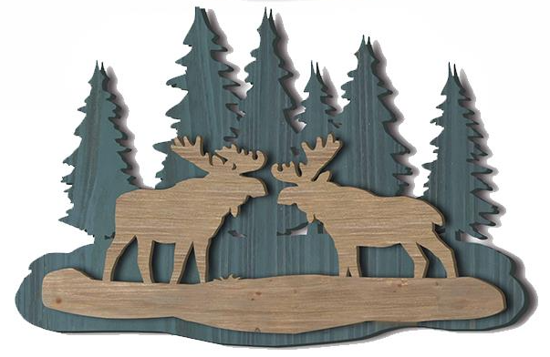 Moose Forest Wall Decor